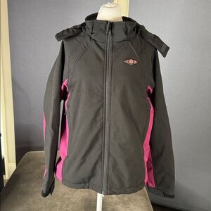 Wasoto Women’s Black Heated Zip Front Hooded Jacket Battery Pack Size M NWT